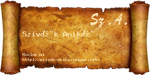 Szivák Anikó névjegykártya
